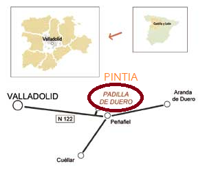 Mapa de localización de Pintia (Valladolid)