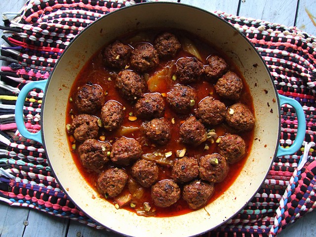 Turkish Lamb Meatballs with Rhubarb