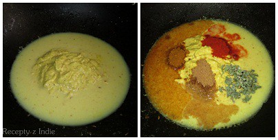 Kokosovo - mandlove kari s paneerom, sampinonmi a hraskom