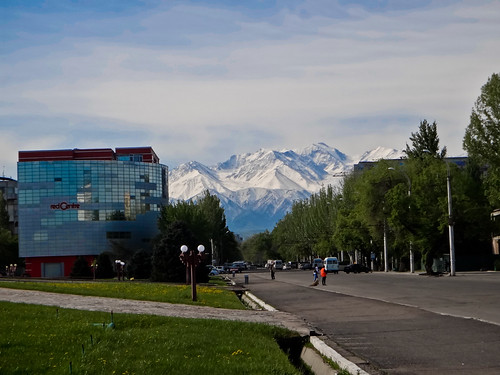 park trees winter snow cold grass landscape peak victory soviet kyrgyzstan bishkek alatoomountains