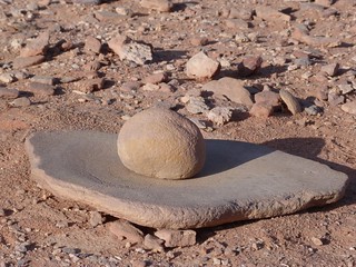 Artefacto prehistórico en Wadi Hamra (Egipto)