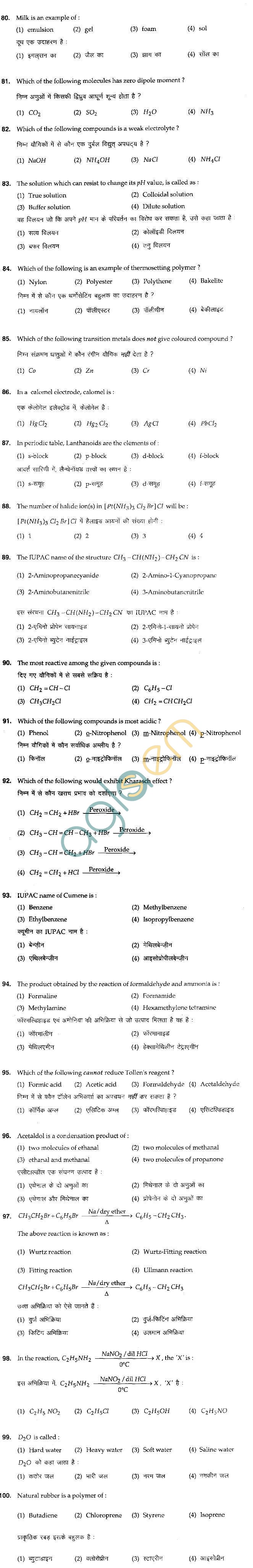 BHU UET 2011 B.Ed Physical Science Question Paper