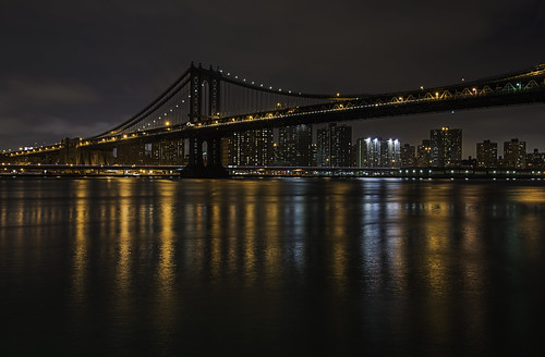 nyc newyorkcity longexposure bridge newyork water night clouds photoshop reflections nikon cloudy manhattan nighttime manhattanbridge april d800 lightroom 2013 tkactions