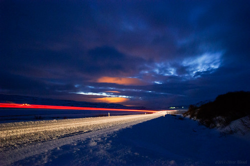 road longexposure nightphotography blue sky snow ice landscape iceland nightlights oru 30s 2014 lighttrail