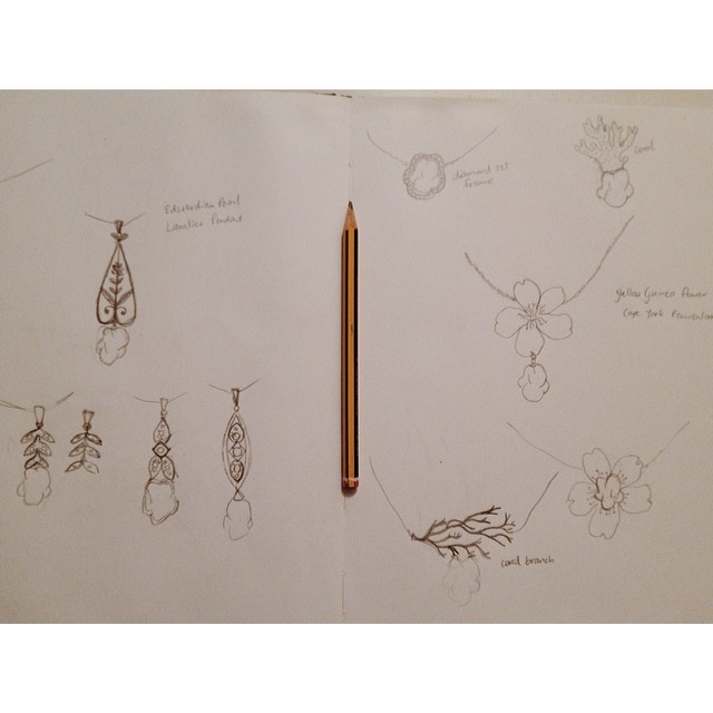 I love the challenge of coming up with design ideas for a client's gem - in this case a big, beautiful baroque pearl - and seeing which sketch they respond to. #customdesign #instasmithy #instajewelrygroup