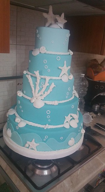 Ocean Blue Wedding Cake by Letorte Di Anna Ckec