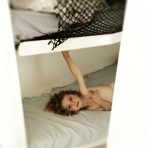 Daisy on the bottom bunk.