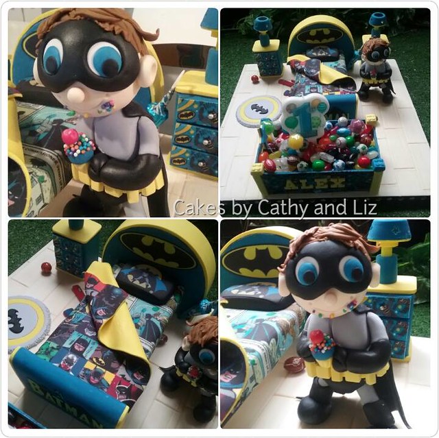 Baby Batman in His Edible Bat Cave Cake by Cathy An Liz