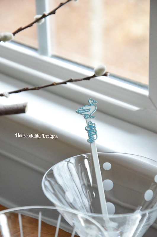 Martini Glass with Peabody Hotel Stirrer-Housepitality Designs