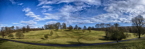 blue england sky panorama grass clouds landscape nationalpark nikon outdoor pano derbyshire peakdistrict hill panoramic knoll chatsworth 18105 edensor chatsworthpark d5100 nikond5100