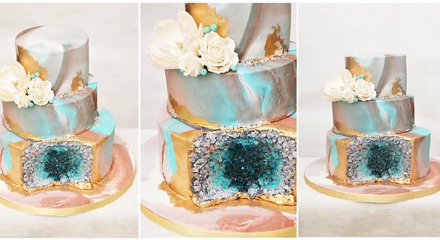 Teal Geode Cake by Sahar Latheef Raheem of When in Doubt, Eat a Cupcake