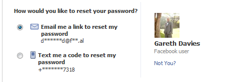 Facebook Password Reset