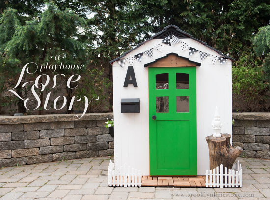 Take any Playhouse Kit or an old playhouse in your backyard and transform it into something stunning like this white playhouse perfect for small spaces