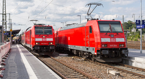 train germany deutschland trains re bombardier aalen traxx 146 badenwürttemberg dbregio 146204 146234 aalenstuttgart