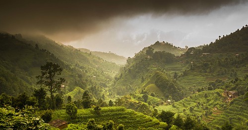 nepal mountains clouds rice paddy roadtrip monsoon himalayas valleys