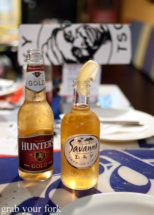 hunters gold and savanna dry ciders at lucky tsotsi south african street food darlinghurst