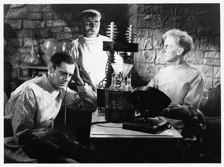 Colin Clive, Dwight Frye et Ernest Thesiger dans La Fiancée de Frankenstein (Bride of Frankenstein, James Whale, 1935)