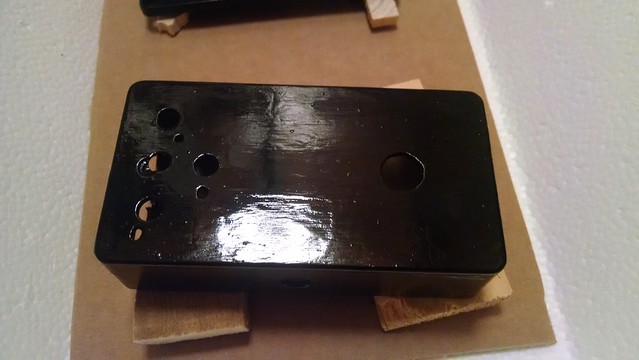 Resanded the box and tried a couple of coats of spray paint