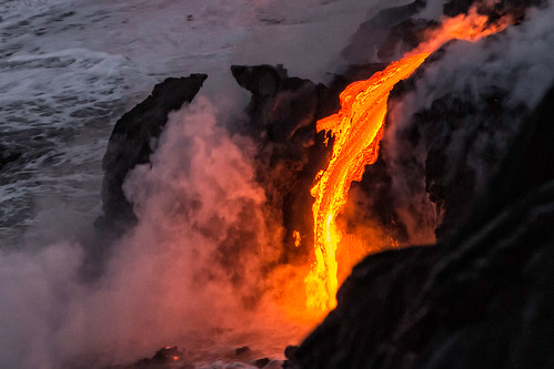 sunset reflection volcano hawaii lava waves coastline canon6d
