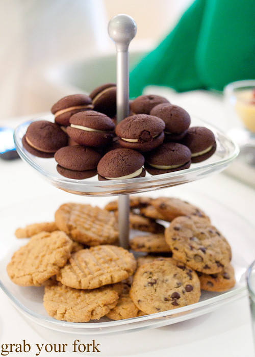 Chocolate whoopie pies, peanut butter biscuits and choc chip cookies at Prime 68, JW Marriott Marquis Dubai