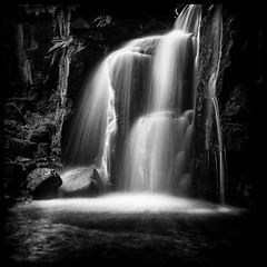 Lumsdale Waterfall Black & White