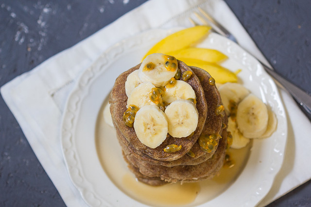 vegane Pancakes mit Buchweizen und Banane