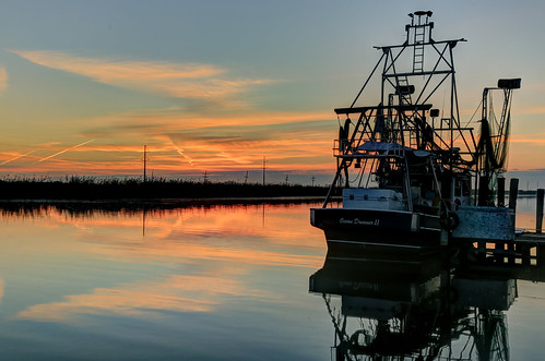 sunrise canon boat louisiana bayou coastal hdr shrimpboat waterscape gulfcoast photomatix lafourcheparish goldenmeadow canon6d ilobsterit