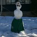 A snowman with pants.