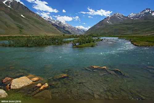 trees pakistan sky snow mountains ice water clouds landscape stream wide location elements vegetation greenery summits langar ghizer gilgitbaltistan