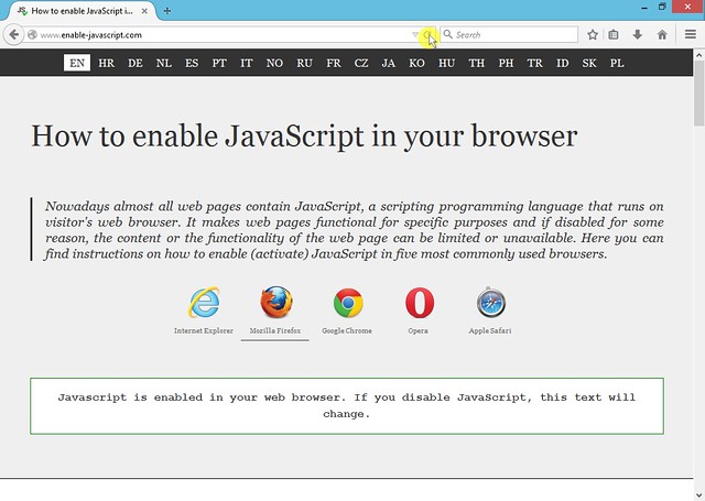 Activate JavaScript in your browser