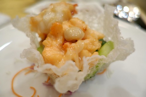 Sauteed Lobster served in Crispy Rice Basket. Chinese New Year 2015. Li Bai at Sheraton Towers