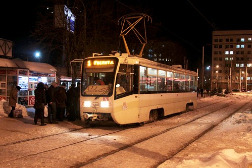 Rostov-on-Don tram #076 on route 1, outside the main railway station