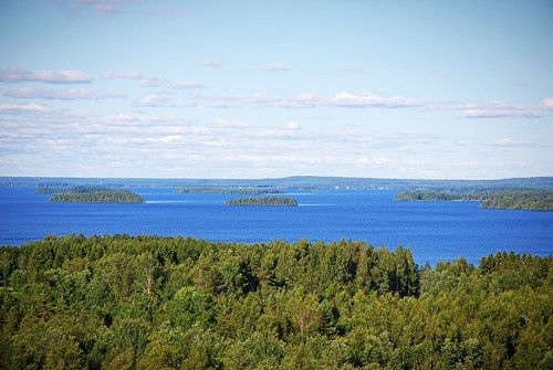 blue summer sky lake water forest suomi finland landscape view lappajärvi