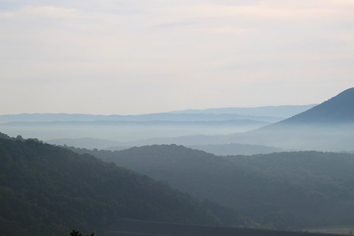 mountain hills hazy overlook