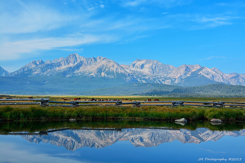 ranch usa mountains reflection nature water rural fence landscape outdoors nationalpark nikon view cattle cows artistic rustic scenic idaho nationalforest stanley nikkor 18200 custer sawtooth oldfence railfence sawtoothmountains challis sawtoothrange sawtoothnationalforest mountainreflections challisnationalforest sawtoothnationalrecreationarea stanleyidaho d7100 thompsonpeak trianglec jmphotography sawtoothreflections