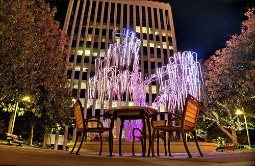 paloalto paloaltocityhall cityhall night lights table chairs hdr 2xp raw nex6 selp1650 photomatix fav30 trees siliconvalley sanfranciscobay