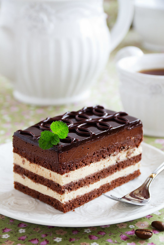 Chocolate and coffee cake &quot;Opera&quot;.