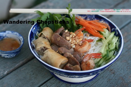 Bun Thit Heo Nuong, Tom, Cha Gio (Vietnamese Rice Vermicelli Noodles with Grilled Pork, Shrimp, and Egg Rolls) 10