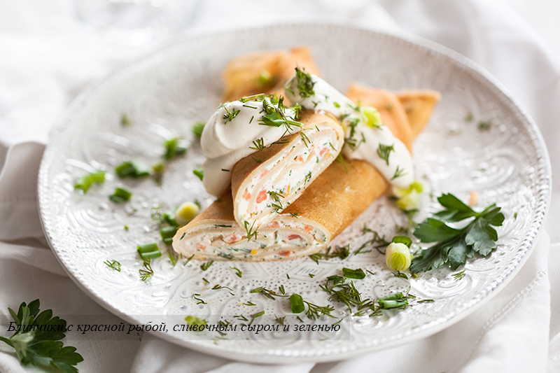 Pancakes with Salmon and Cream Cheese