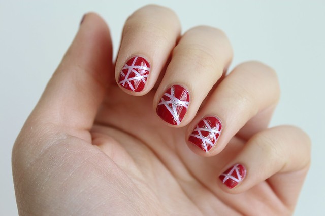 How to do a Tape Striped Manicure | Valentine's Day Nails | #LivingAfterMidnite