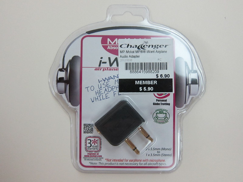 McKAL Airplane Audio Adapter - Packaging Front