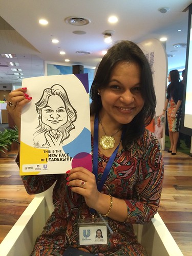 caricature live sketching for International Women's Day for Unilever