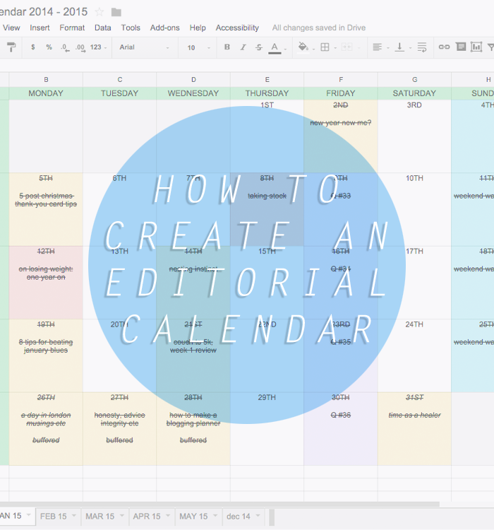 how to create an editorial calendar