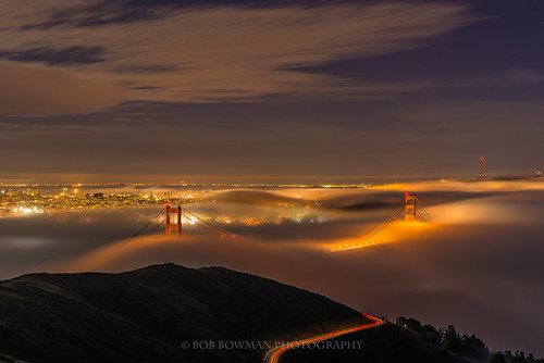 sanfrancisco california road city bridge northerncalifornia fog night clouds lights view goldengatebridge bayarea vista hillside bowman d600 2470mmf28 lightroom5 bobbowmanphotography