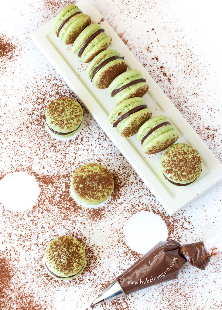 Chocolate Mint French Macarons