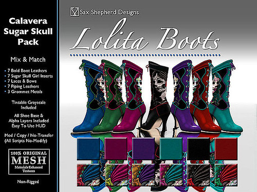 SSD Goth Fair - Lolita Boots Calavera