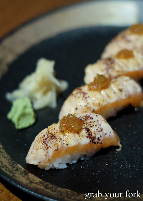 Aburi salmon at Kiyomi by Chase Kojima at Jupiters Gold Coast