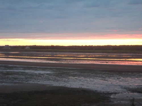 Standing on the shore at Camp Buchan, Prince Edward Island, at sunset and at low tide (5)