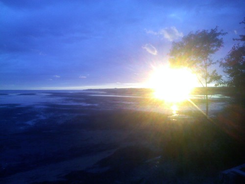 Standing on the shore at Camp Buchan, Prince Edward Island, at sunset and at low tide (6)