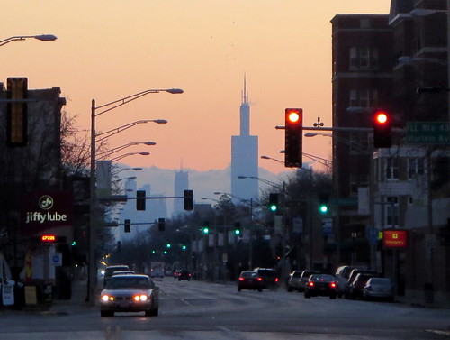 park street chicago west tower skyline sunrise hospital dawn oak sears madison lube willis jiffy chicagoist
